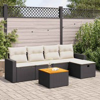 Thumbnail for 6-tlg. Garten-Sofagarnitur mit Kissen Schwarz Poly Rattan