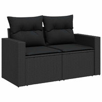 Thumbnail for 7-tlg. Garten-Sofagarnitur mit Kissen Schwarz Poly Rattan
