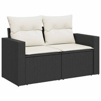 Thumbnail for 7-tlg. Garten-Sofagarnitur mit Kissen Schwarz Poly Rattan