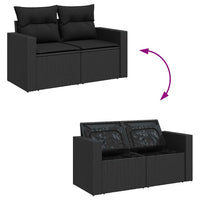 Thumbnail for 8-tlg. Garten-Sofagarnitur mit Kissen Schwarz Poly Rattan