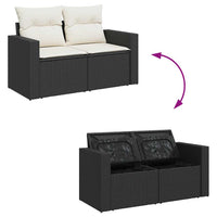 Thumbnail for 8-tlg. Garten-Sofagarnitur mit Kissen Schwarz Poly Rattan