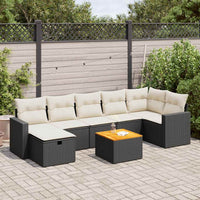 Thumbnail for 8-tlg. Garten-Sofagarnitur mit Kissen Schwarz Poly Rattan