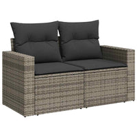 Thumbnail for 8-tlg. Garten-Sofagarnitur mit Kissen Grau Poly Rattan