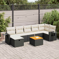Thumbnail for 8-tlg. Garten-Sofagarnitur mit Kissen Schwarz Poly Rattan
