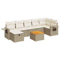 Thumbnail for 8-tlg. Garten-Sofagarnitur mit Kissen Beige Poly Rattan