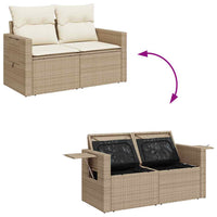 Thumbnail for 8-tlg. Garten-Sofagarnitur mit Kissen Beige Poly Rattan