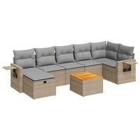 Thumbnail for 8-tlg. Garten-Sofagarnitur mit Kissen Beige Poly Rattan