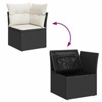 Thumbnail for 9-tlg. Garten-Sofagarnitur mit Kissen Schwarz Poly Rattan