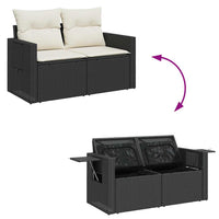 Thumbnail for 9-tlg. Garten-Sofagarnitur mit Kissen Schwarz Poly Rattan