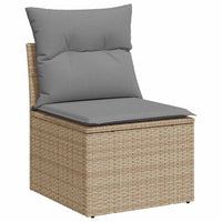 Thumbnail for 9-tlg. Garten-Sofagarnitur mit Kissen Beige Poly Rattan