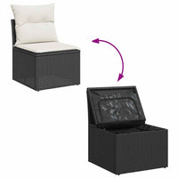 Thumbnail for 6-tlg. Garten-Sofagarnitur mit Kissen Schwarz Poly Rattan