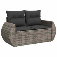 Thumbnail for 6-tlg. Garten-Sofagarnitur mit Kissen Grau Poly Rattan