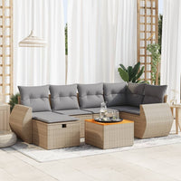 Thumbnail for 7-tlg. Garten-Sofagarnitur mit Kissen Beige Poly Rattan