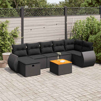 Thumbnail for 8-tlg. Garten-Sofagarnitur mit Kissen Schwarz Poly Rattan
