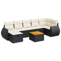 Thumbnail for 8-tlg. Garten-Sofagarnitur mit Kissen Schwarz Poly Rattan
