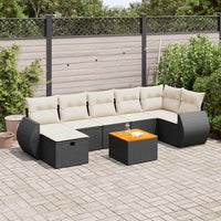 Thumbnail for 8-tlg. Garten-Sofagarnitur mit Kissen Schwarz Poly Rattan