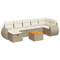 Thumbnail for 8-tlg. Garten-Sofagarnitur mit Kissen Beige Poly Rattan