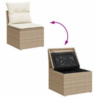 Thumbnail for 8-tlg. Garten-Sofagarnitur mit Kissen Beige Poly Rattan
