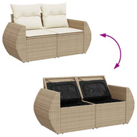 Thumbnail for 8-tlg. Garten-Sofagarnitur mit Kissen Beige Poly Rattan