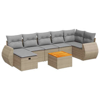 Thumbnail for 8-tlg. Garten-Sofagarnitur mit Kissen Beige Poly Rattan