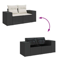 Thumbnail for 6-tlg. Garten-Sofagarnitur mit Kissen Schwarz Poly Rattan