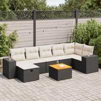 Thumbnail for 8-tlg. Garten-Sofagarnitur mit Kissen Schwarz Poly Rattan