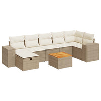 Thumbnail for 8-tlg. Garten-Sofagarnitur mit Kissen Beige Poly Rattan