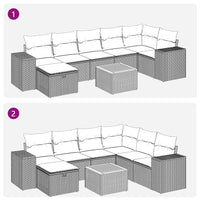 Thumbnail for 8-tlg. Garten-Sofagarnitur mit Kissen Beige Poly Rattan