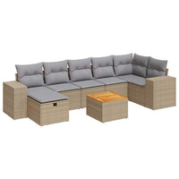 Thumbnail for 8-tlg. Garten-Sofagarnitur mit Kissen Beige Poly Rattan