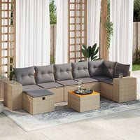 Thumbnail for 8-tlg. Garten-Sofagarnitur mit Kissen Beige Poly Rattan