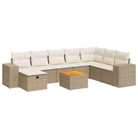 Thumbnail for 9-tlg. Garten-Sofagarnitur mit Kissen Beige Poly Rattan