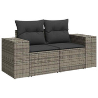Thumbnail for 9-tlg. Garten-Sofagarnitur mit Kissen Grau Poly Rattan
