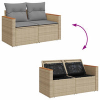 Thumbnail for 4-tlg. Garten-Sofagarnitur mit Kissen Beige Poly Rattan