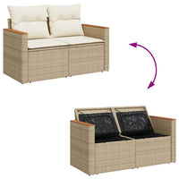 Thumbnail for 5-tlg. Garten-Sofagarnitur mit Kissen Beige Poly Rattan
