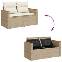 Thumbnail for 6-tlg. Garten-Sofagarnitur mit Kissen Beige Poly Rattan