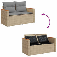 Thumbnail for 6-tlg. Garten-Sofagarnitur mit Kissen Beige Poly Rattan