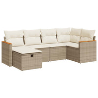 Thumbnail for 6-tlg. Garten-Sofagarnitur mit Kissen Beige Poly Rattan