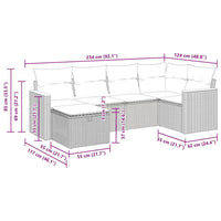 Thumbnail for 6-tlg. Garten-Sofagarnitur mit Kissen Beige Poly Rattan