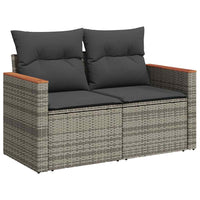 Thumbnail for 6-tlg. Garten-Sofagarnitur mit Kissen Grau Poly Rattan