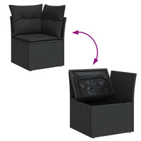 Thumbnail for 7-tlg. Garten-Sofagarnitur mit Kissen Schwarz Poly Rattan