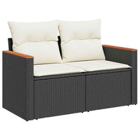 Thumbnail for 7-tlg. Garten-Sofagarnitur mit Kissen Schwarz Poly Rattan