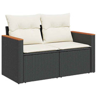 Thumbnail for 8-tlg. Garten-Sofagarnitur mit Kissen Schwarz Poly Rattan