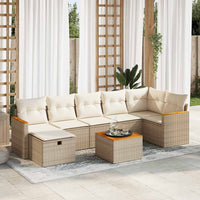 Thumbnail for 8-tlg. Garten-Sofagarnitur mit Kissen Beige Poly Rattan