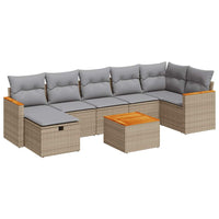 Thumbnail for 8-tlg. Garten-Sofagarnitur mit Kissen Beige Poly Rattan