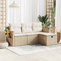 Thumbnail for 4-tlg. Garten-Sofagarnitur mit Kissen Beige Poly Rattan