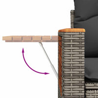 Thumbnail for 5-tlg. Garten-Sofagarnitur mit Kissen Grau Poly Rattan