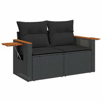 Thumbnail for 6-tlg. Garten-Sofagarnitur mit Kissen Schwarz Poly Rattan