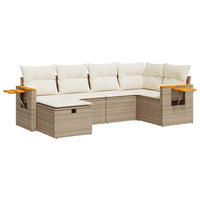 Thumbnail for 6-tlg. Garten-Sofagarnitur mit Kissen Beige Poly Rattan