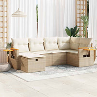 Thumbnail for 6-tlg. Garten-Sofagarnitur mit Kissen Beige Poly Rattan