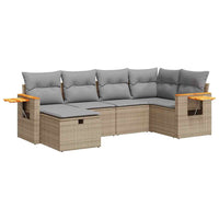 Thumbnail for 6-tlg. Garten-Sofagarnitur mit Kissen Beige Poly Rattan